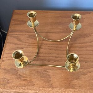 PartyLite Brass Quartet Candle Holders Center Piece